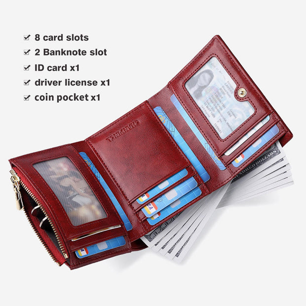 Wallet For Women Triple Folding Retro Short Shopping Money Clip
