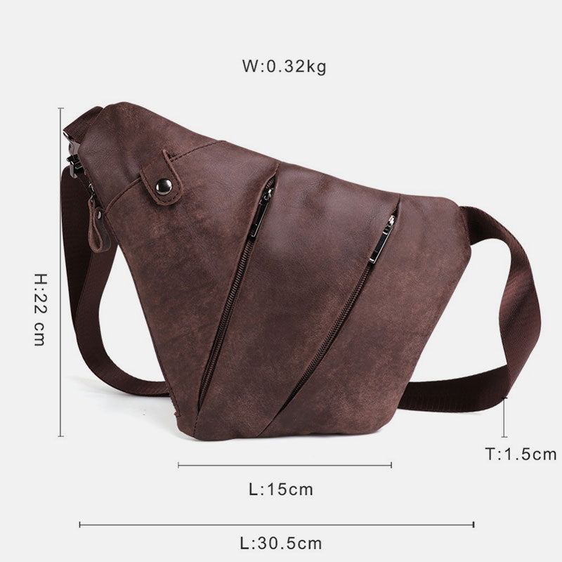 Men's Anti-theft Genuine Leather Sling Bag