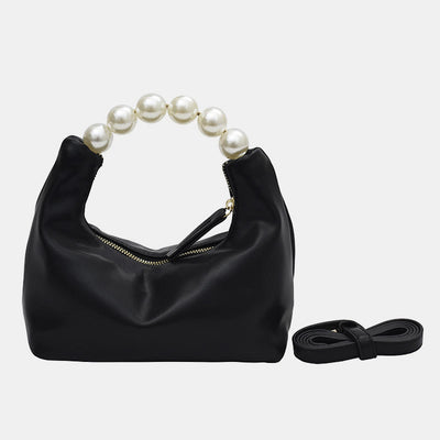 Pearl Handbag For Women Party Vegan Leather Crossbody Evening Bag