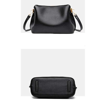 Small Leather Crossbody Handbags Purses Triple Compartment Crossover Shoulder Bag