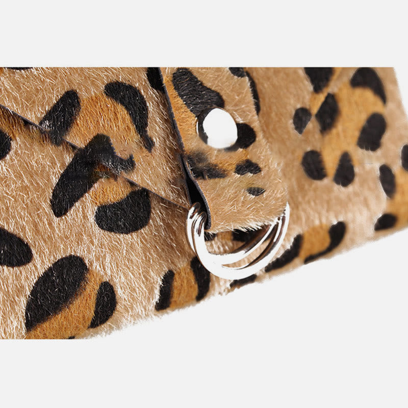 Leopard Pattern Waist Bag Women Artificial Horse Hair Belt Bag