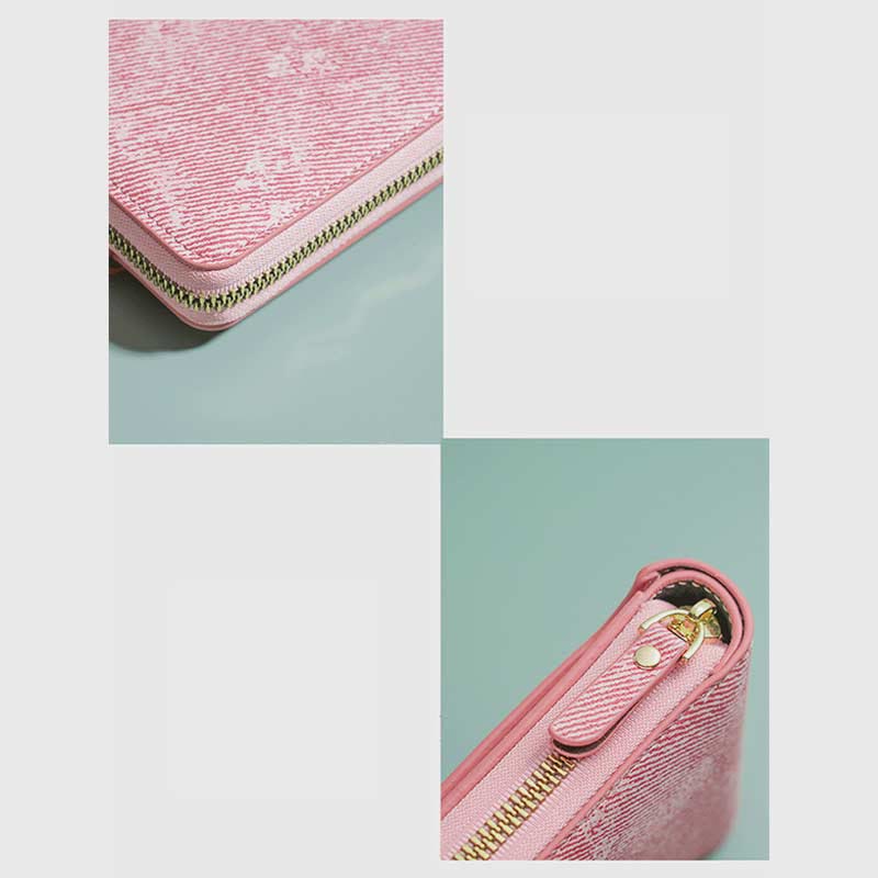 Wallet for Women Light Pink Triplefold Short Shopping Card Purse