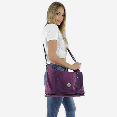 Women's Large Capacity Totes Expandable Handbag Crossbody Bag for Travel Beach Gym