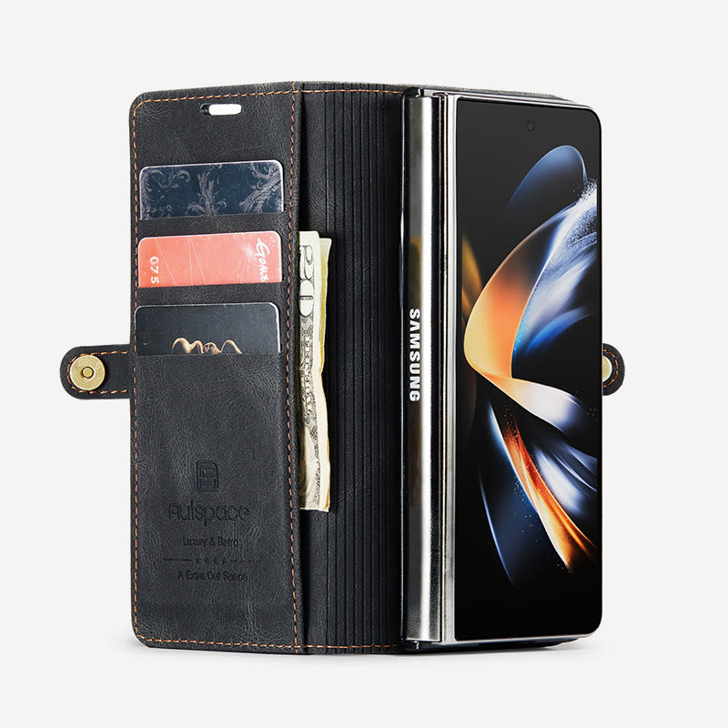 Folding Abrasive Leather Phone Case Magnetic Suction Protective Case