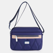 Waterproof Crossbody Bag for Women Double Zip Nylon Handbag Shoulder Purse