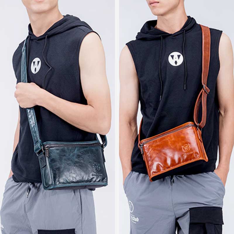 Large Capacity Genuine Leather Waterproof Messenger Bag