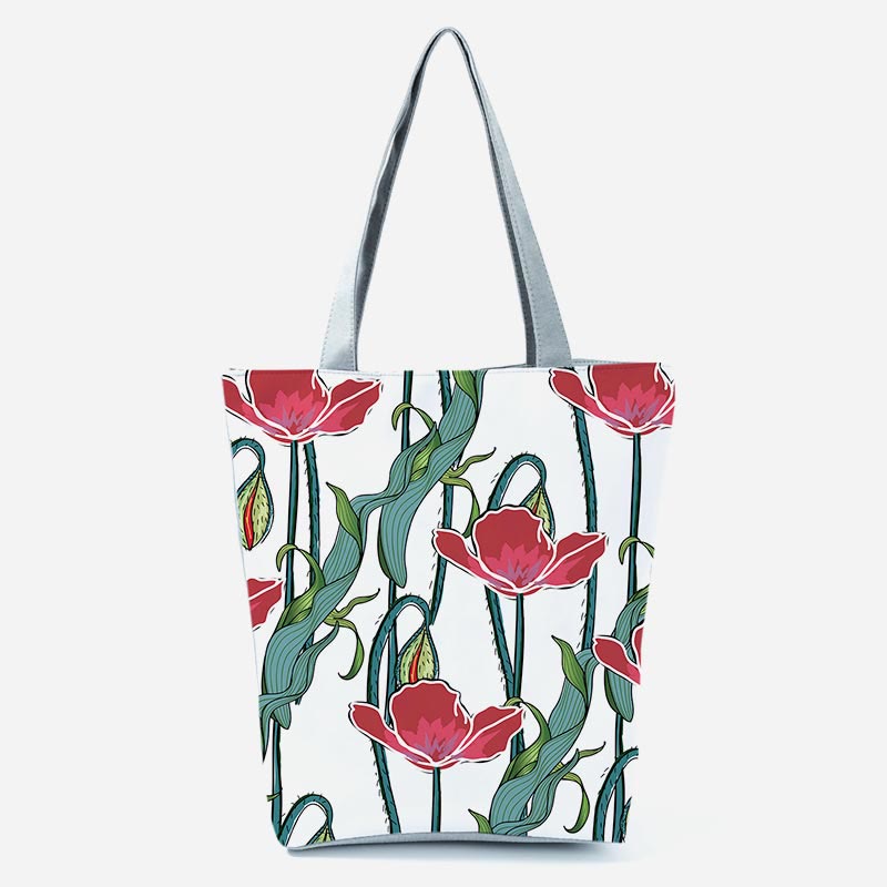 Tote Bag For Women Floral Print Large Capacity Shoulder Bag