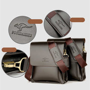 Men's Leather Crossbody Bag Messenger Bag Travel Work Business Satchel
