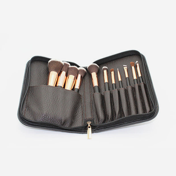 Makeup Brush Bag For Women Portable Leather Storage Bag