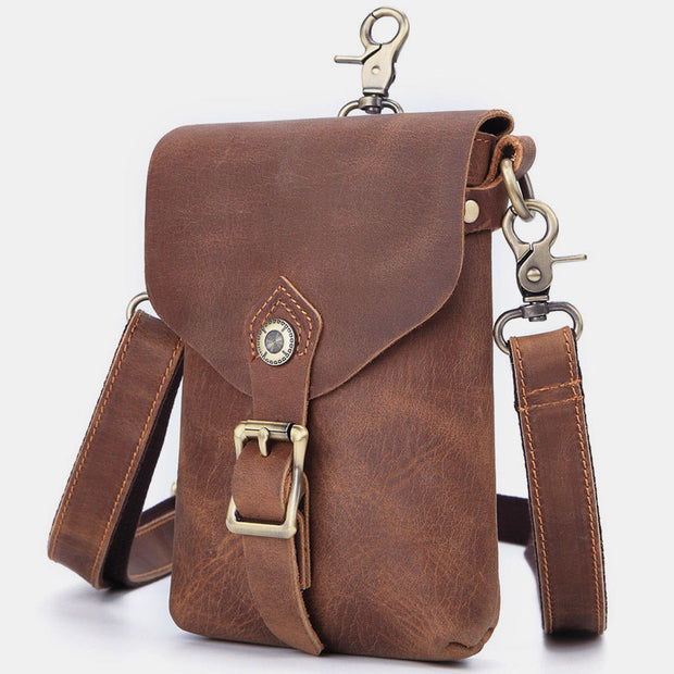 Retro Large Capacity Soft Genuine Leather Crossbody Bag
