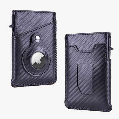 RFID Tracker Wallet Anti-theft Retro Pu Leather Airtag Compatible