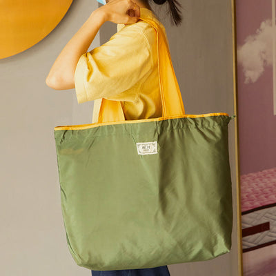 Shopping Tote For Women Large Capacity Drawstring Foldable Shoulder Bag