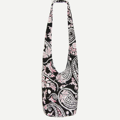 Shoulder Bag for Women Printing Flower Daily Cotton Crossbody Bag