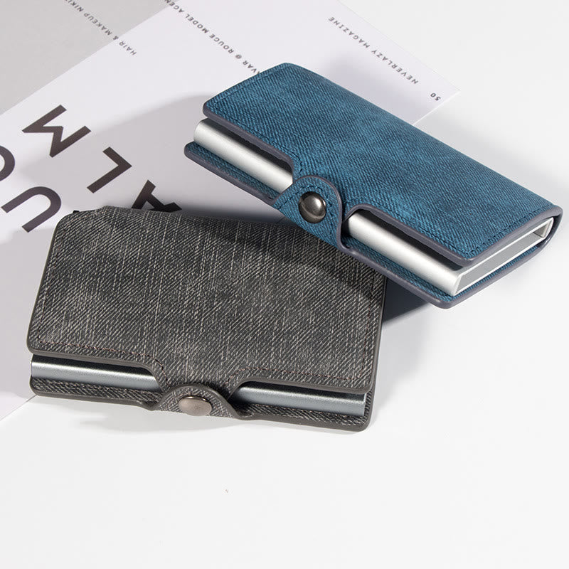 RFID Mini Slim Wallet With Metal Card Case