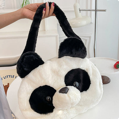 Cute Panda Shoulder Bag For Women Plush Underarm Bag