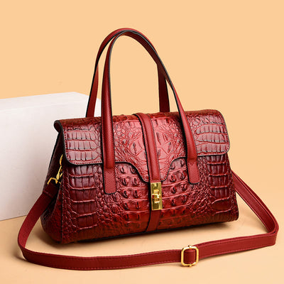 Handbags For Women Crocodile Pattern Leather Crossbody Carry Tote