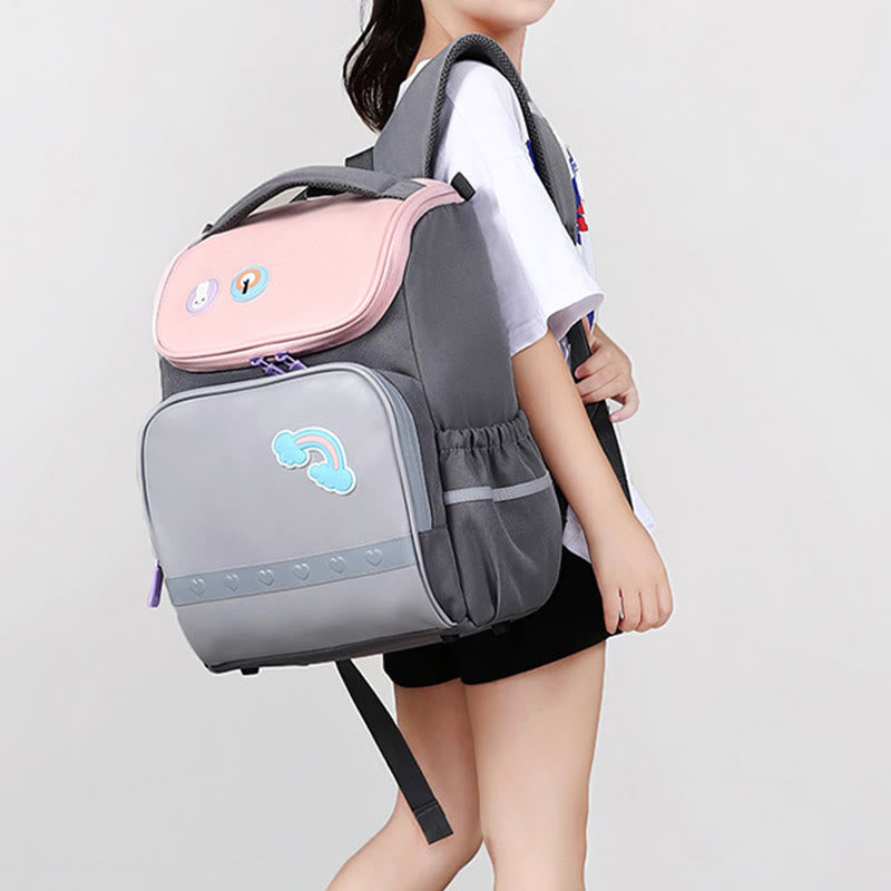 Backpack For Kids Cute Cartoon Printing Breathable Lightweight Schoolbag