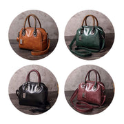 Vintage Leather Satchel Handbags Top-Handle Bag with Cross Body Strap