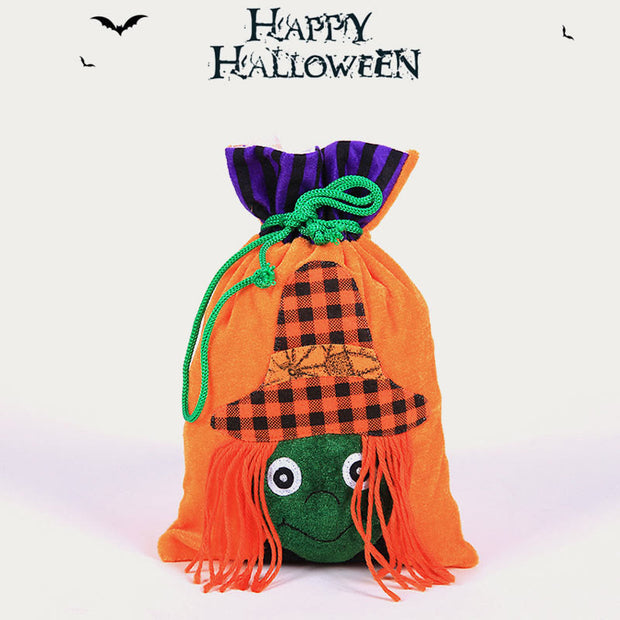FREE TODAY: 2pcs Halloween Decoration Candy Bag Velvet Pumpkin Witch Gift Bag