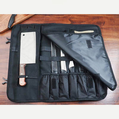 Chef Knife Roll Bag Kitchen Utensil Organizer Padded and Holds Handbag