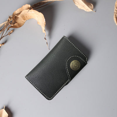 Multifunctional Leather Card Holder Ultra Thin Mini Key Ring Wallet