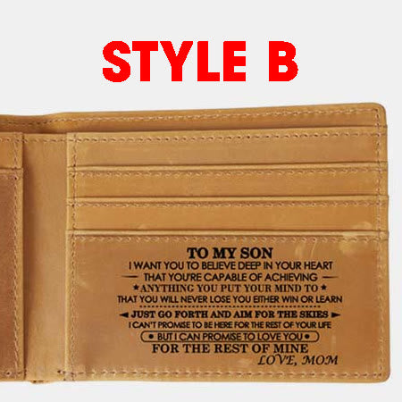 Engraved Wallet Gift for Son Genuine Leather Bifold Wallets