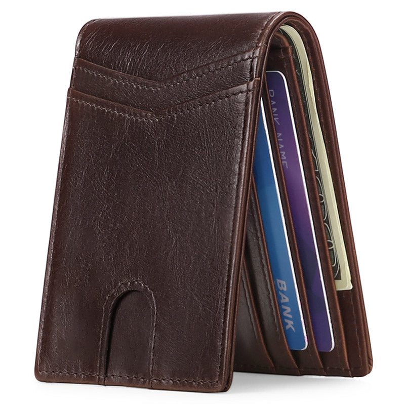 Bifold Quick Access Oil wax Leather Wallet