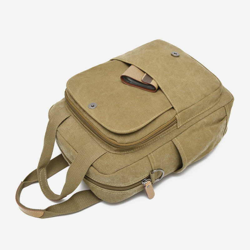 3-Way Use Multi-Pocket Canvas Backpack