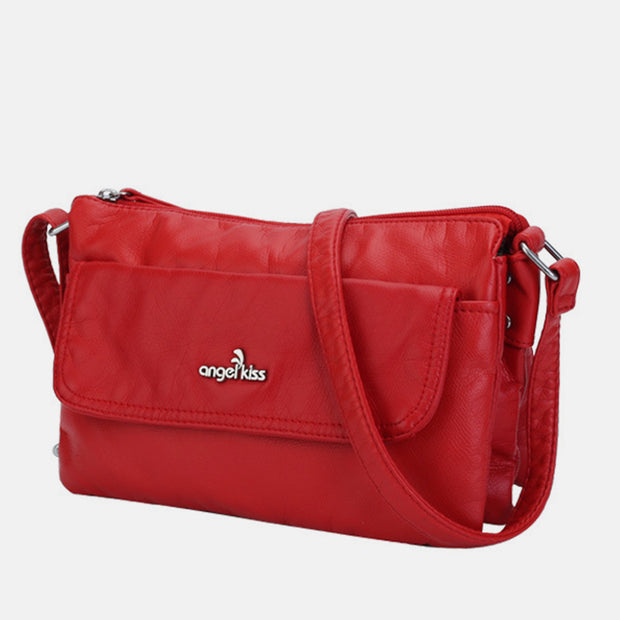 Multi-Compartment Soft Elegant Crossbody Bag
