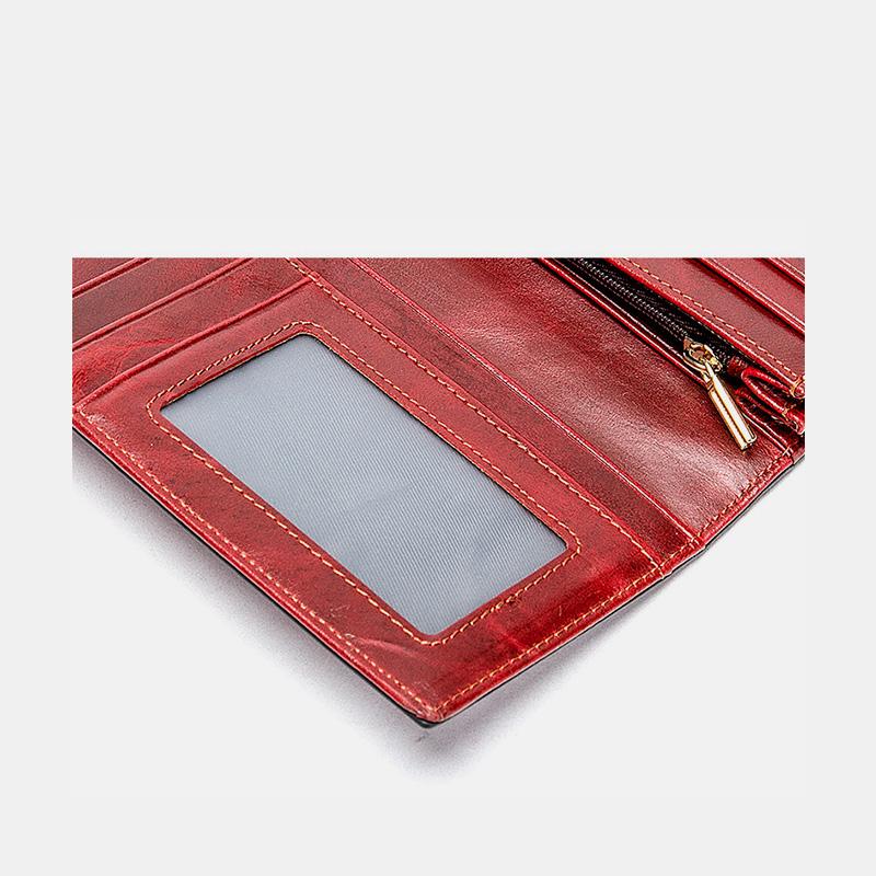 Multi-Slot Real Leather Retro Wallet