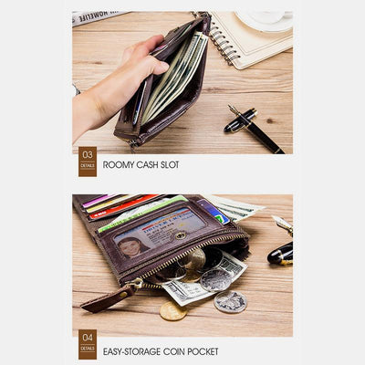 RFID Durable Genuine Leather Wallet