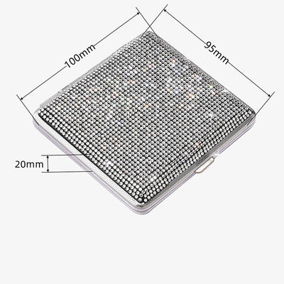 Portable Sparkle Cigarette Box Diamond Encrusted Metal Case For Women