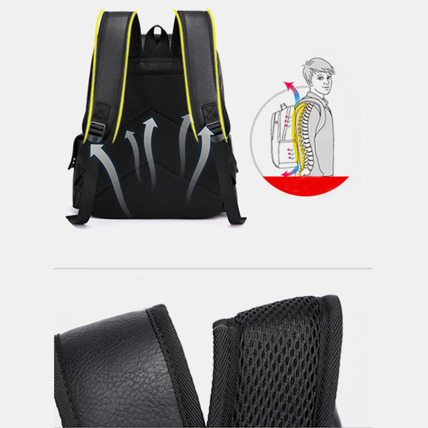 Leather Backpack for Men Women Laptop Bag Travel School Shoulder Rucksack