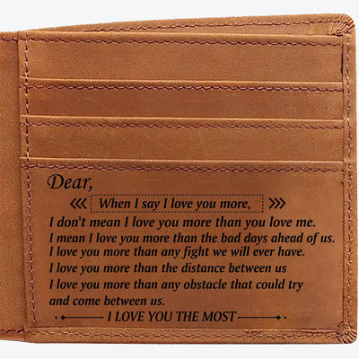 Thin Wallet For Family Laser Inscription Leather Purse Gift