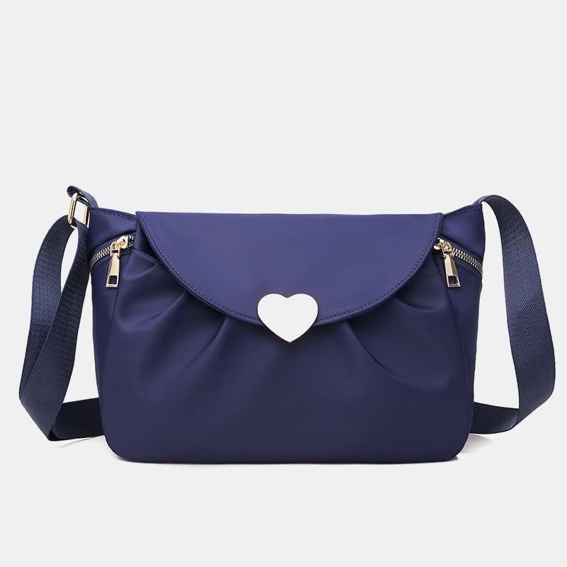 Crossbody Bag For Women Heart Buckle Waterproof Oxford Bag