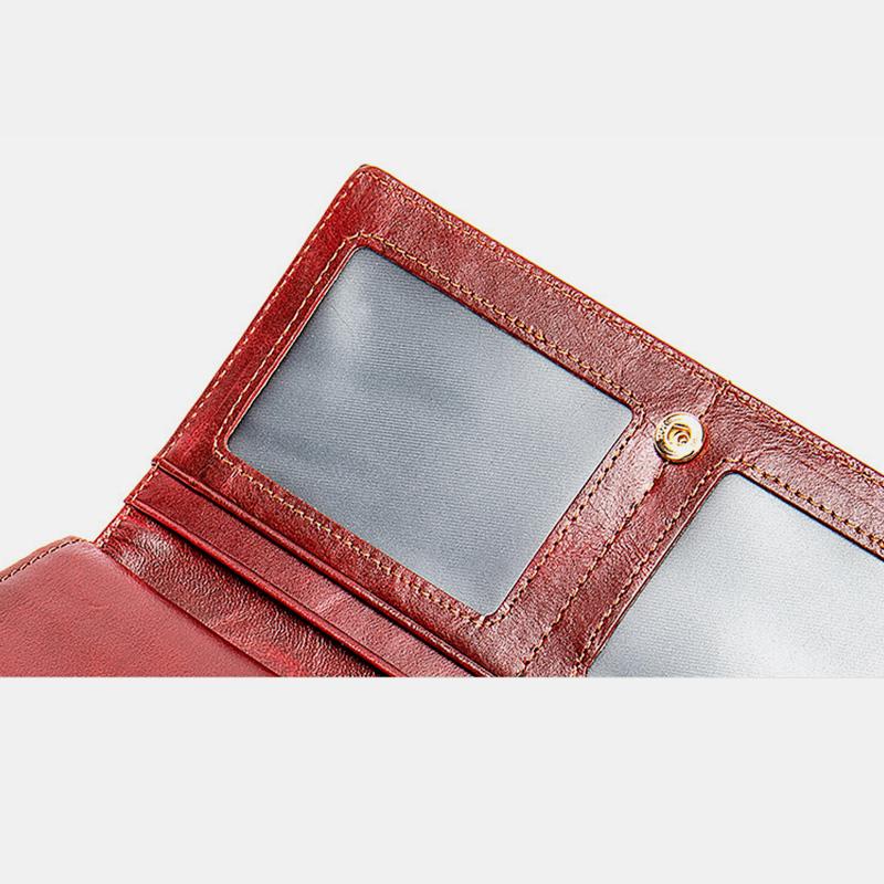 Multi-Slot Real Leather Retro Wallet