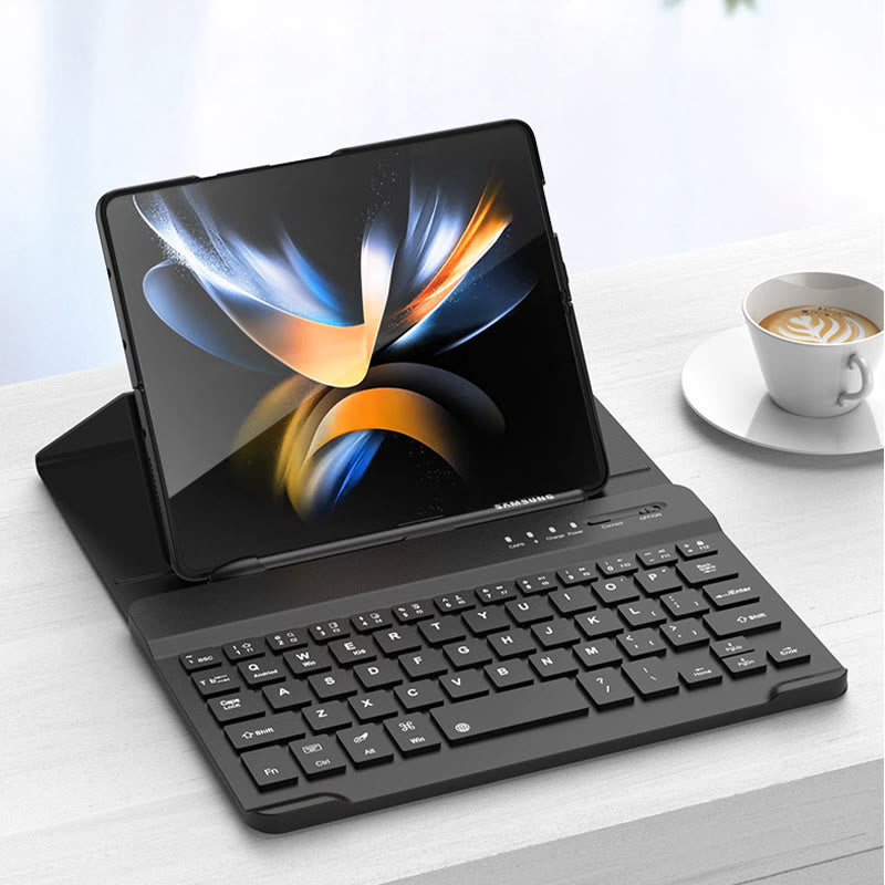 Phone Case For Samsung Light Luxury Leather Cover With Bluetooth Keyboard