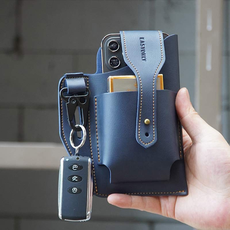 Retro EDC Genuine Leather Phone Bag Waist Bag