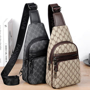 Leather Crossbody Bag Shoulder Sling Bag Casual Chest Bags for Men