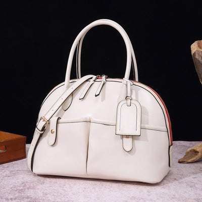 Retro Shell Bag For Women Soft Oil Wax Leather Tote