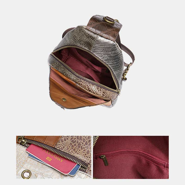 Sling Bag for Women Vintage Folk-Custom Leather Travel Crossbody Bag
