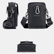 Genuine Leather Multifunctional Waist Messenger Bag with Belt Loop