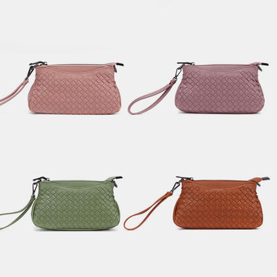 Stylish Woven Crossbody Bag With Wristlet