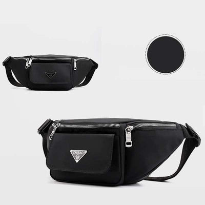 Multi-Pocket Nylon Waist Bag Lightweight Multi-Carry Chest Bag Waist Pack