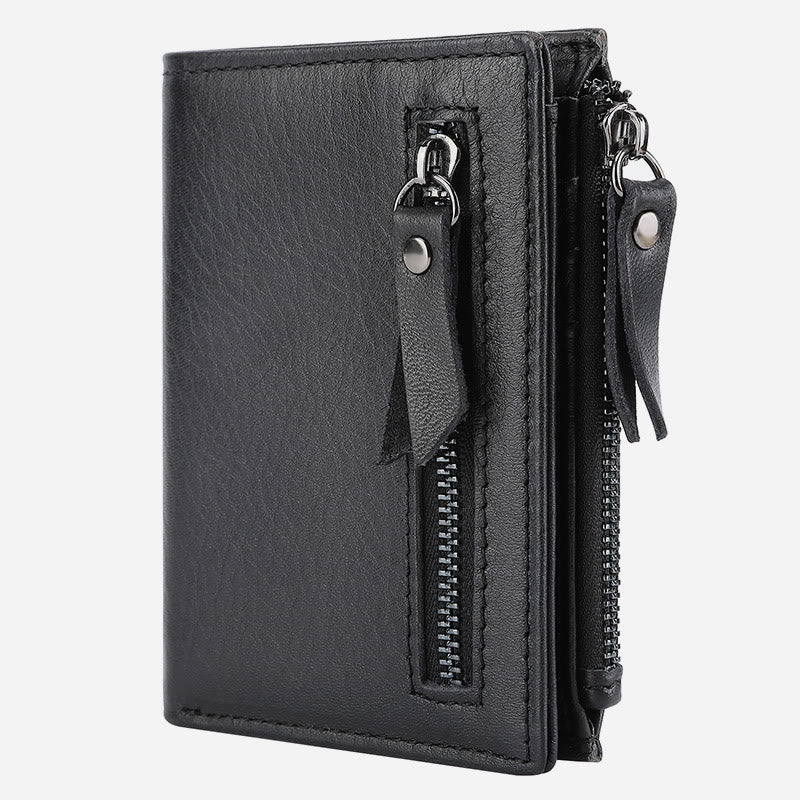 Genuine Leather RFID Wallet For Men Minimalist Large Retro Purse