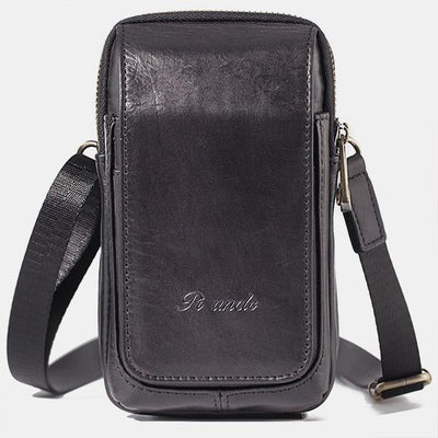 Genuine Leather Multifunctional Belt Loop Pouch Phone Bag Crossbody Bag