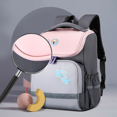 Backpack For Kids Cute Cartoon Printing Breathable Lightweight Schoolbag