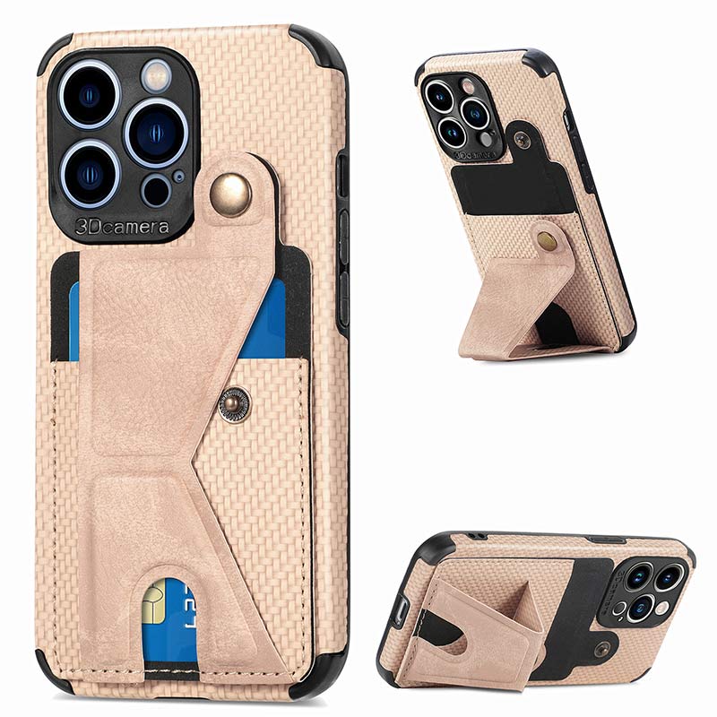 Shockproof Dustproof Leather Phone Case for iPhone with Card Slot Kickstand