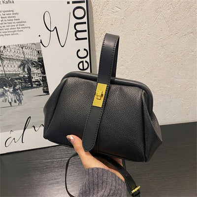 Buckle Phone Bag For Women Elegant Leather Handbag Crossbody Bag