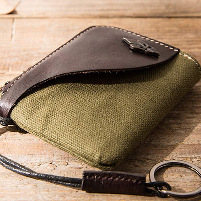 Genuine Leather Coin Purse Change Holder for Women Zipper Pouch Wallet